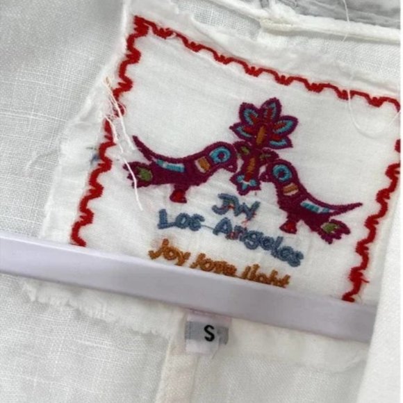 Johnny Was LA White Linen Multicolor Embroidered Open Front Kimono Jacket S - Picture 3 of 5